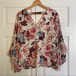Floral Open Back Blouse